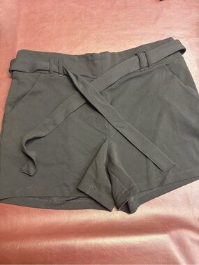 Maurices Black High-Waist Tie-Front Shorts
